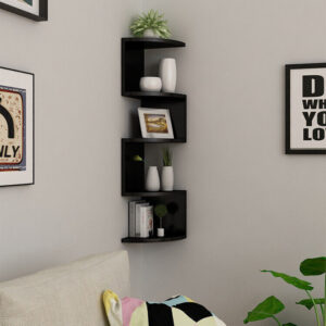 New 5 Tier Floating Wall Shelves Corner Shelf Storage Display Bookcase Unit