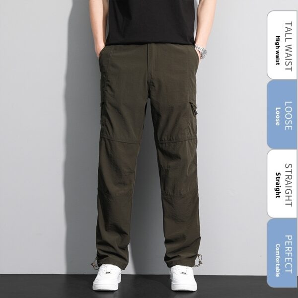 Thin Overalls Men's Casual Loose Ultrathin Khaki Straight - Image 5
