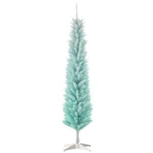 6ft Pencil Christmas Trees, Skinny Artificial Christmas Tree For Xmas Holiday Decor, Gradient Blue